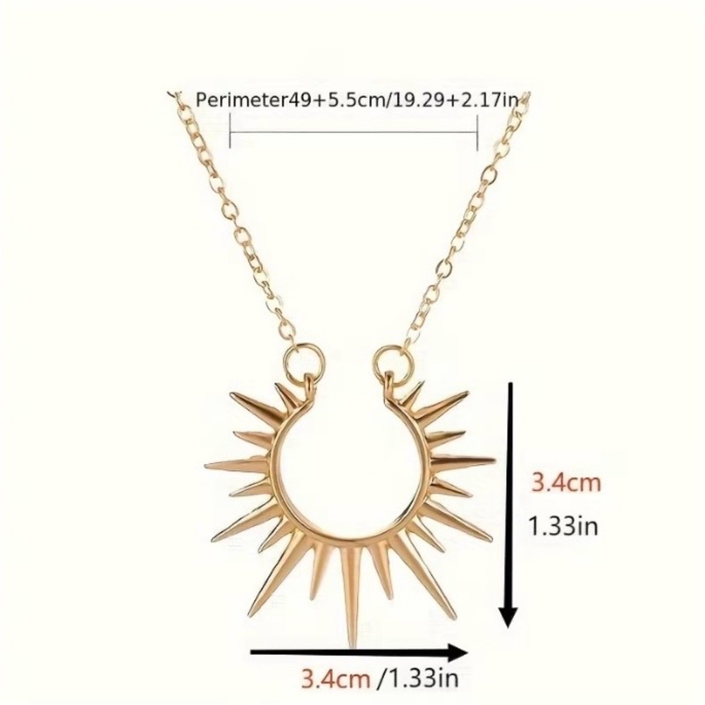 NEW - gold sun necklace, celestial sun jewelry, minimalist - Picture 4 of 4